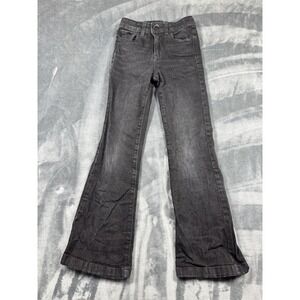 EVSIE Flare Mid-Rise Jeans Girls 9 Long - Adjustable Waist Black Distressed‎